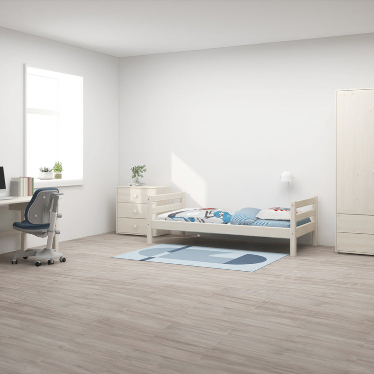 Single bed with set of slats 200x90cm White     Line