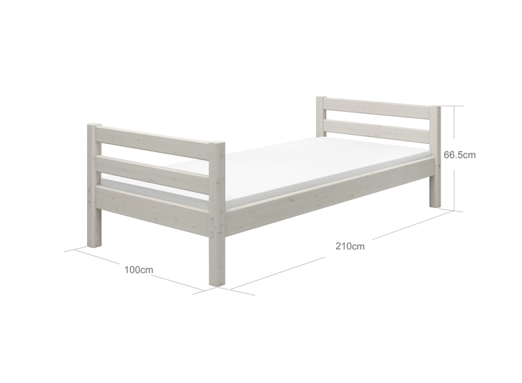 Single bed with set of slats 200x90cm White     Line
