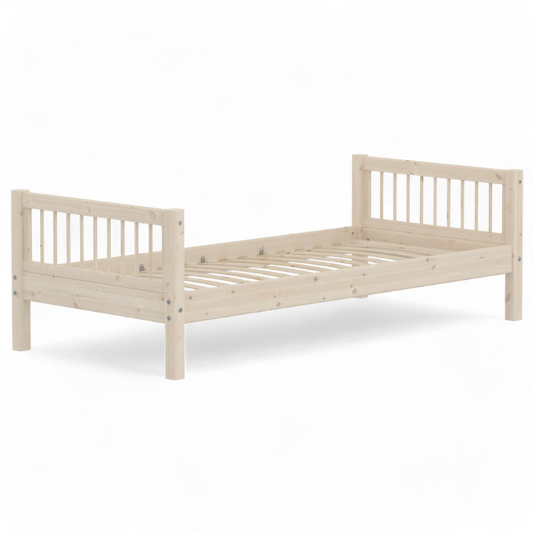 Single bed w. bars end + set of slats 200x90cm White w.