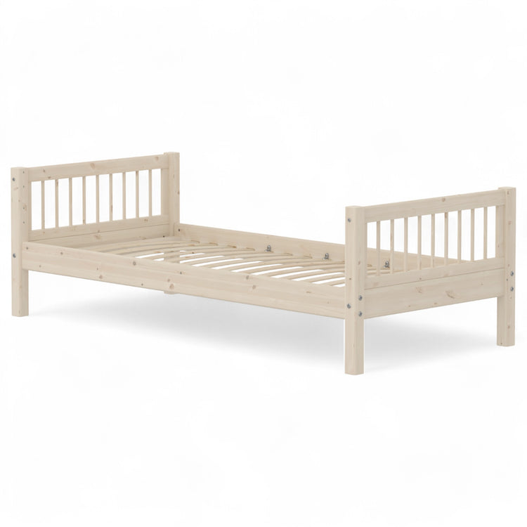 Single bed w. bars end + set of slats 200x90cm White w.