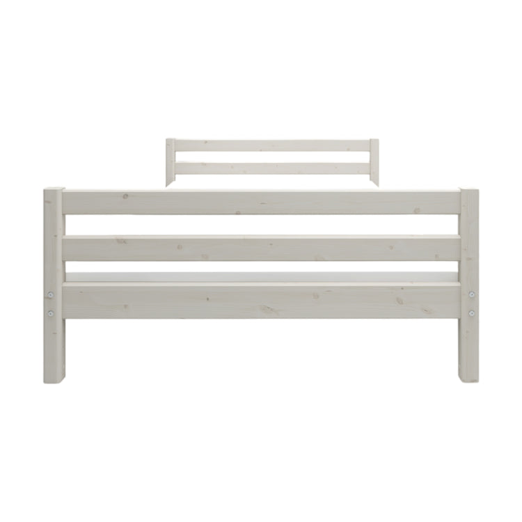 Double bed White 200x140cm With integrated slat base   Line