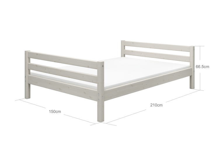 Double bed White 200x140cm With integrated slat base   Line
