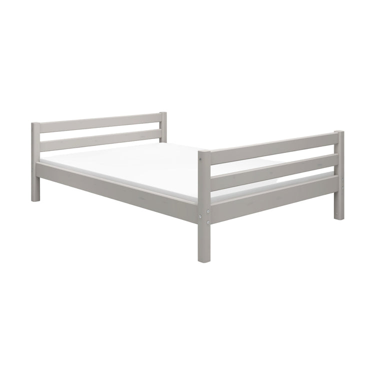 Double bed Grey W. 200x140cm With integrated slat base  Line