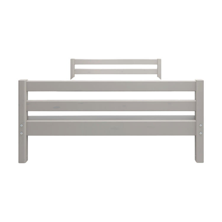 Double bed Grey W. 200x140cm With integrated slat base  Line