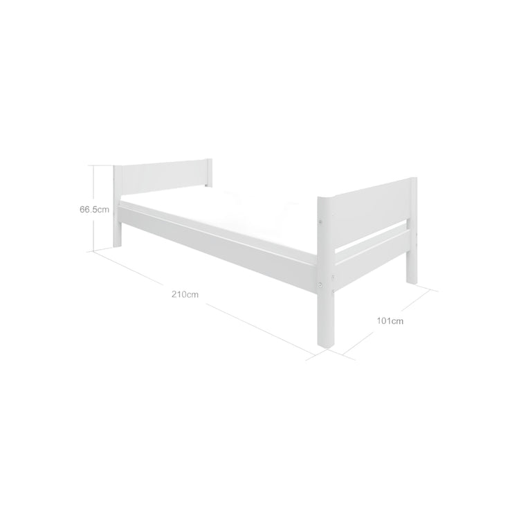 Single bed F.Wht. MDF  200x90  Legs F.Wht.