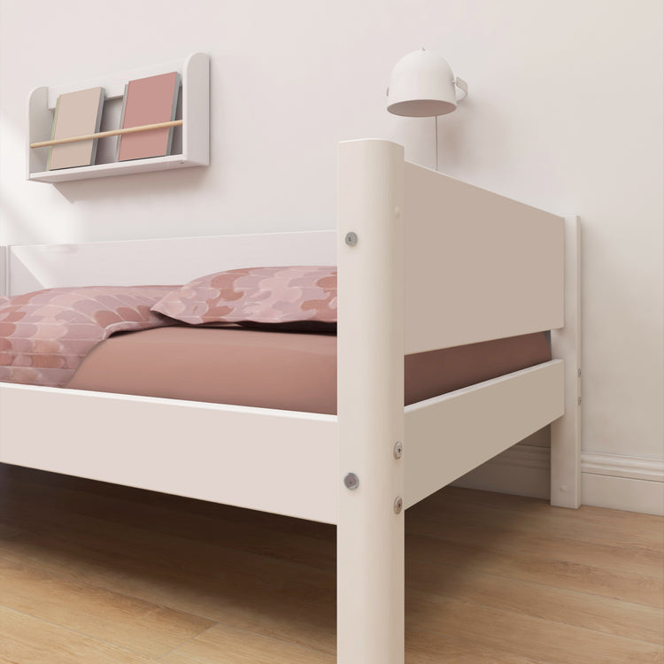 Daybed w/headboards+back F.Wht. MDF 200x90cm Leg F.Wht.