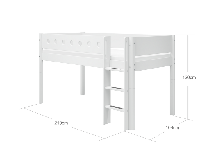 Midslp. F.Wht. MDF 200x90 Legs F.Wht. Str.Ladder Rail F.Wht.