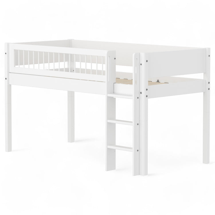 Midslp. F.Wht. MDF 200x90 Str.Ladder Crossbars F.Wht.