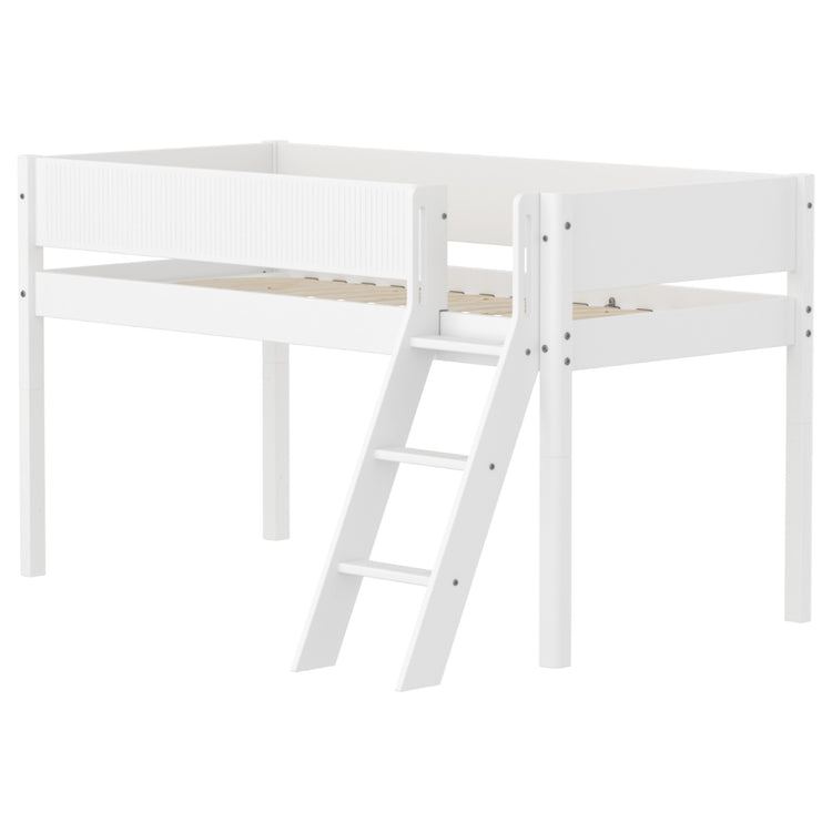 Midslp. F.Wht. MDF 200x90 Sl.Ladder Grooves F.Wht.