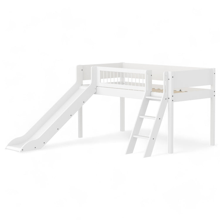 Midslp. + Slide 200x90 Sl. Ladder Crossbars F.Wht.