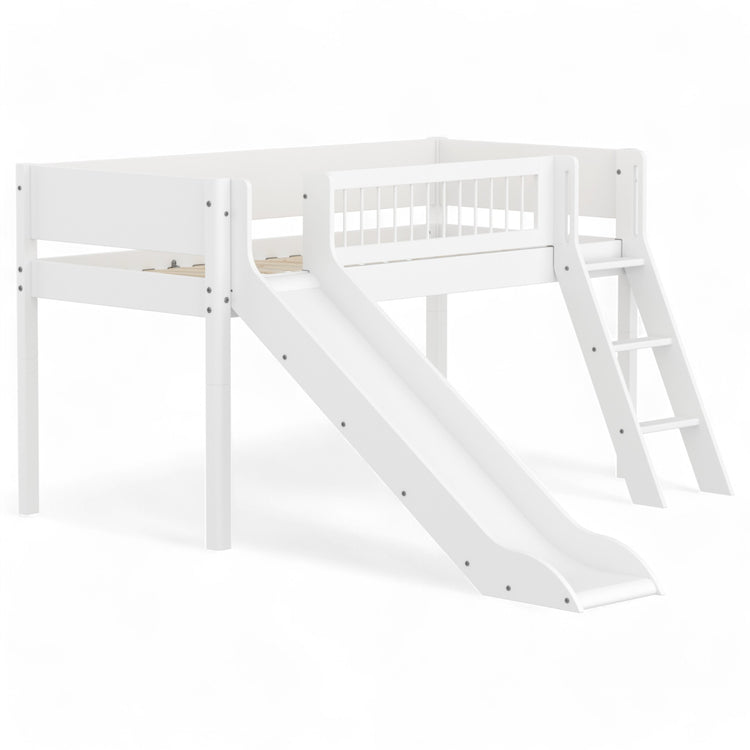 Midslp. + Slide 200x90 Sl. Ladder Crossbars F.Wht.