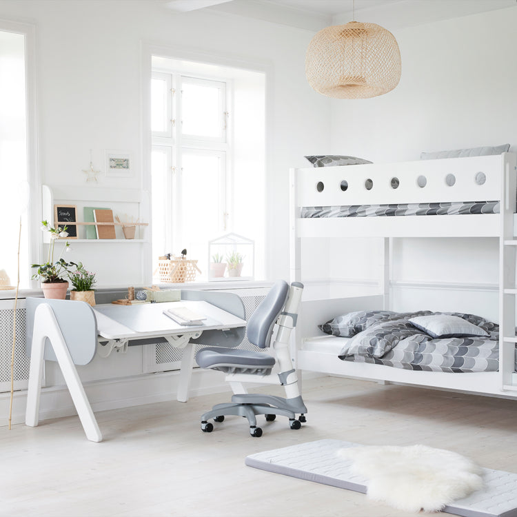 Bunk bed F.Wht. MDF 200x90  Legs F.Wht.  Safety rail F.Wht.