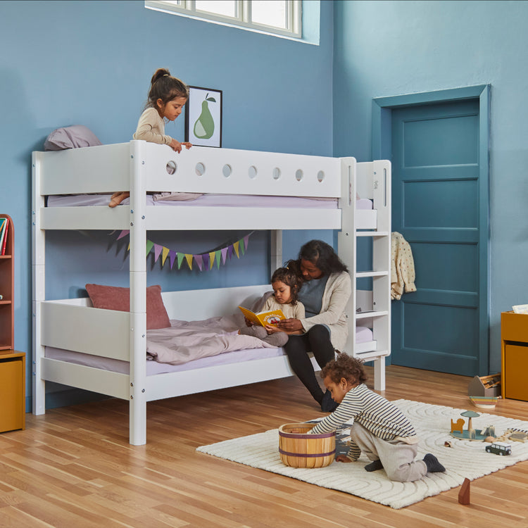 Bunk bed F.Wht. MDF 200x90  Legs F.Wht.  Safety rail F.Wht.