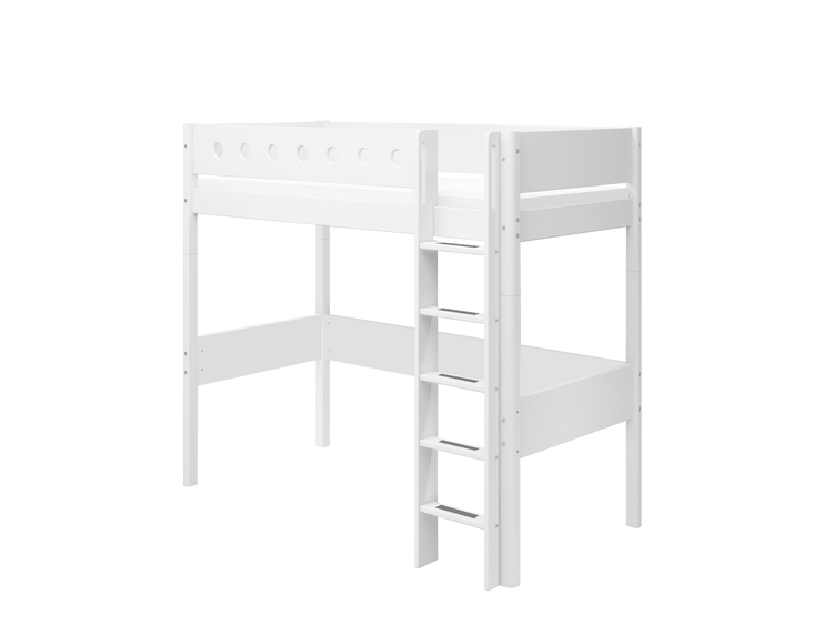 High sleeper F.Wht. MDF 200x90cm Legs F.Wht.  Rail F.Wht.