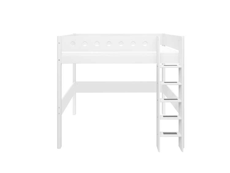 High sleeper F.Wht. MDF 200x90cm Legs F.Wht.  Rail F.Wht.