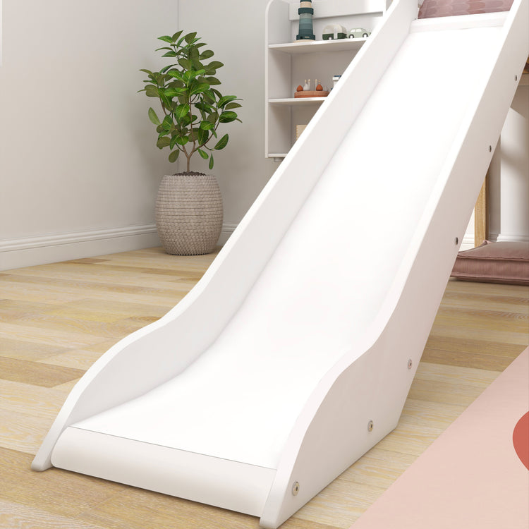 Midslp. + Slide F.Wht. 200x90 Legs Oak  SL.Ladder  F.Wht.