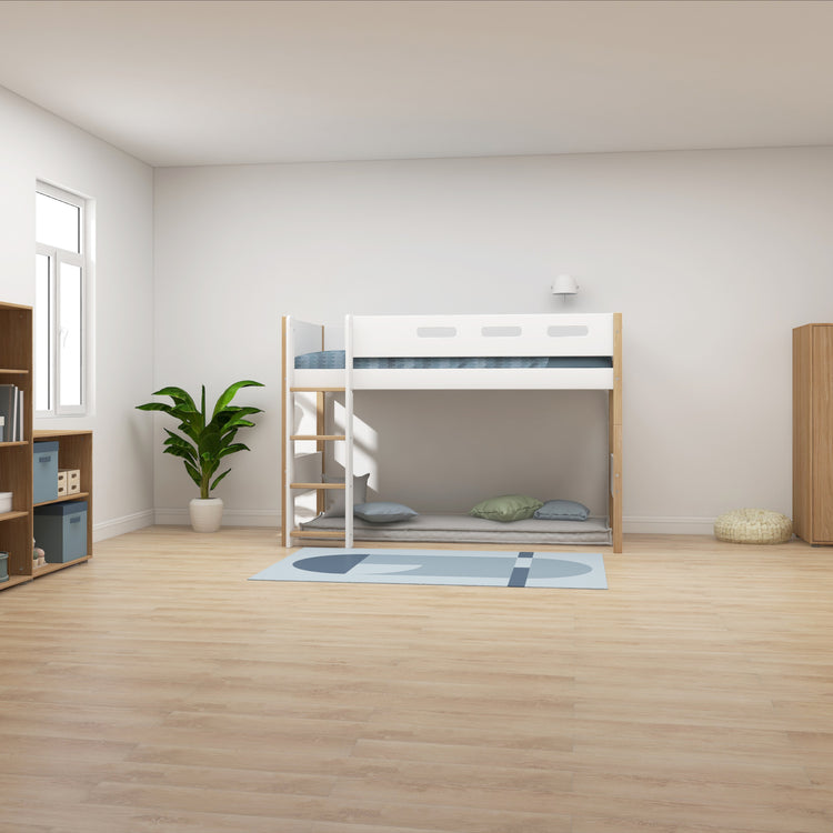 Semi-highsleeper 200x90 Legs Oak Str.Ladder Rail F.Wht.