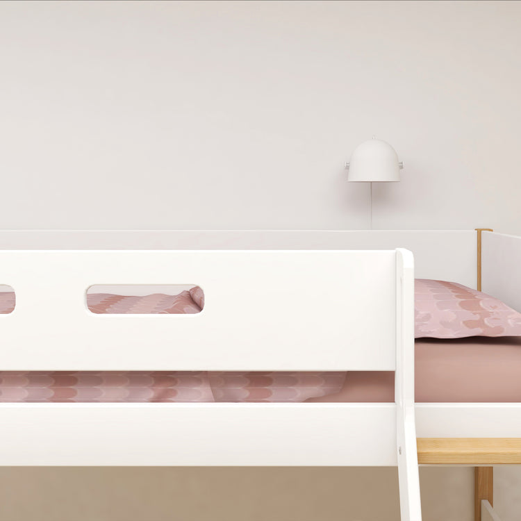 Semi-highsleeper 200x90 Legs Oak SL.Ladder Rail F.Wht.