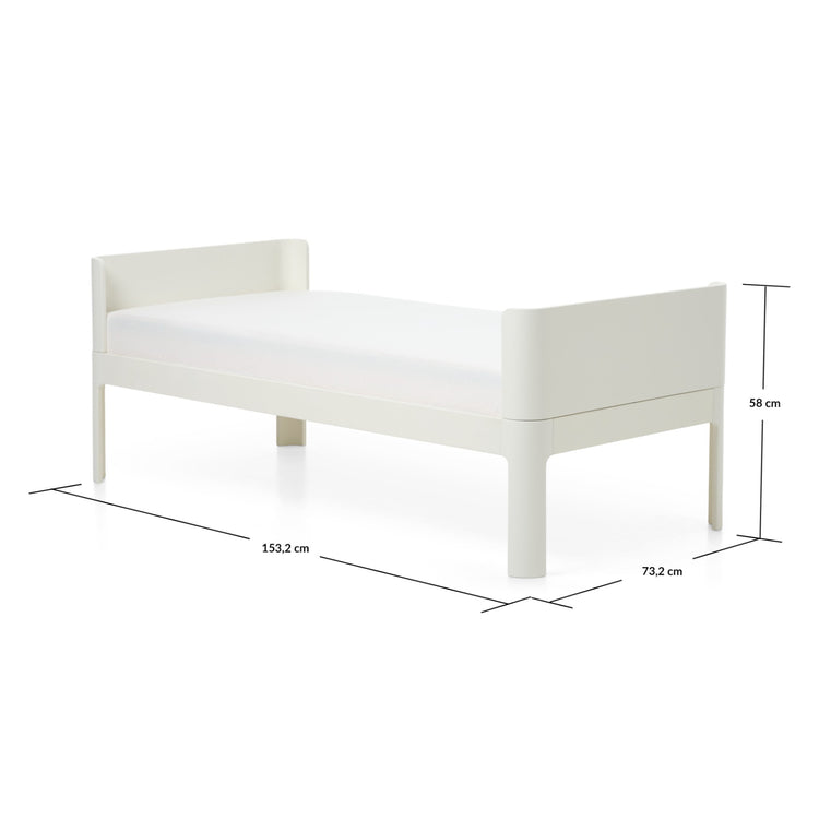 Junior bed 150x70 Cream white Curved headboards