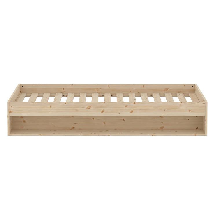 Double Bed Grow 140x200 w. Shelf untr. Pine