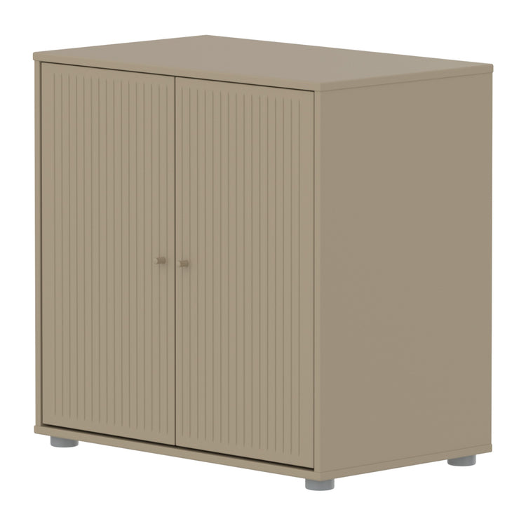 Cupboard 2 doors w Grooves Oat + Oat knob + Plastic feet