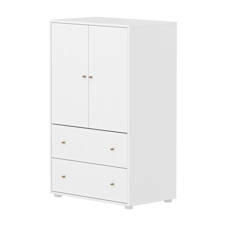 Cupboard 2 drw + 2 doors w Grooves FW + Oat knob +Plast feet