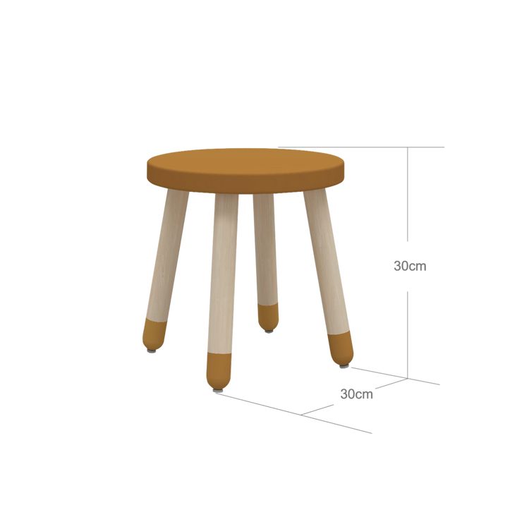 Stool DOTS O30x30cm  Mustard MDF painted seat    Ash legs