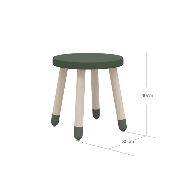 Stool DOTS O30x30cm Deep green MDF painted seat  Ash legs