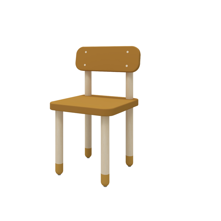 Chair w/backrest DOTS 33,4x32,9x54,1cm Mustard MDF Ash legs