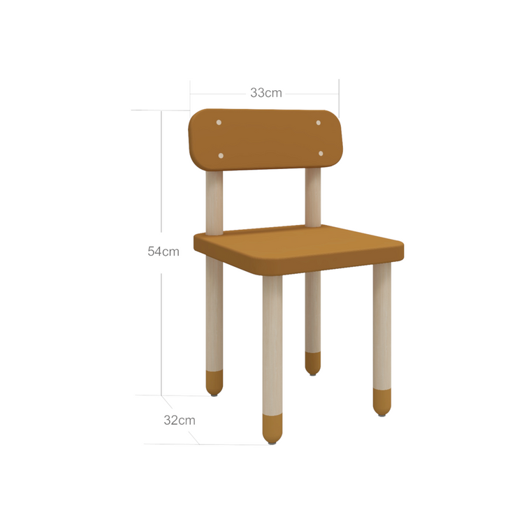 Chair w/backrest DOTS 33,4x32,9x54,1cm Mustard MDF Ash legs