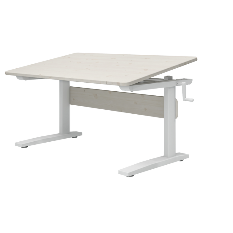 Study table White w/metal frame 120x70 Adjustable height