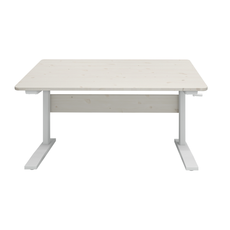 Study table White w/metal frame 120x70 Adjustable height