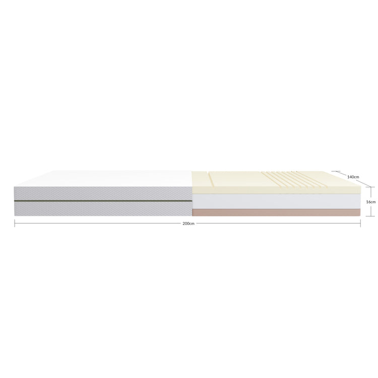 Latex mattress + Cotton cover  140x90x16cm