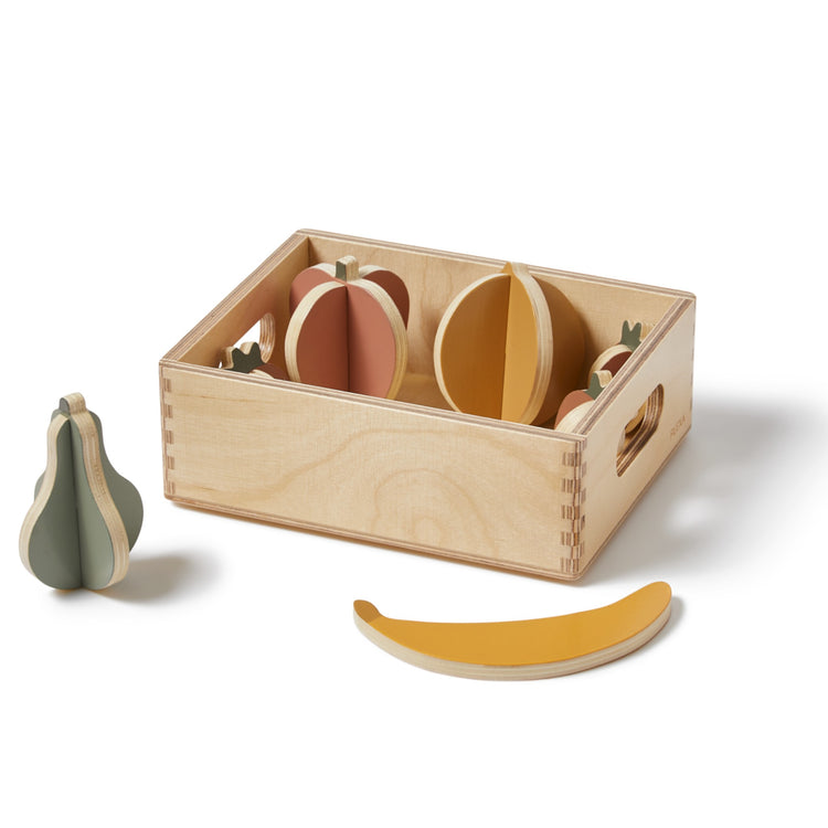 Fruits. In wooden box