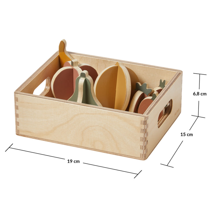 Fruits. In wooden box