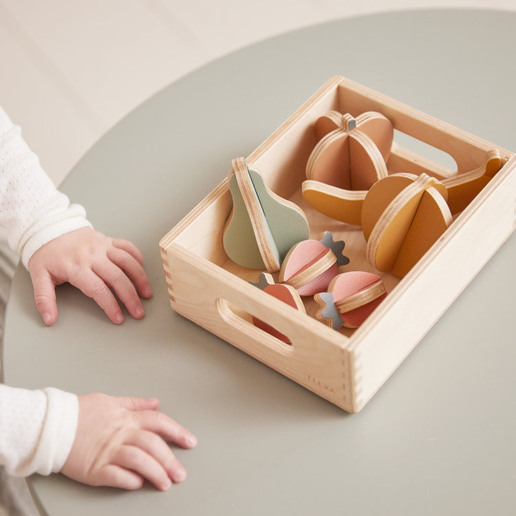 Fruits. In wooden box