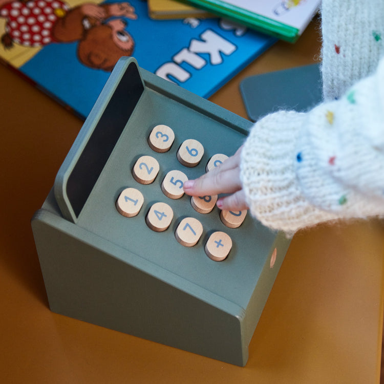 Cash register. Dusty green