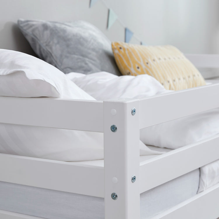 Midsleeper Actim F.Wht.  200x90 Bedside+Rail 20mm 55mm Leg