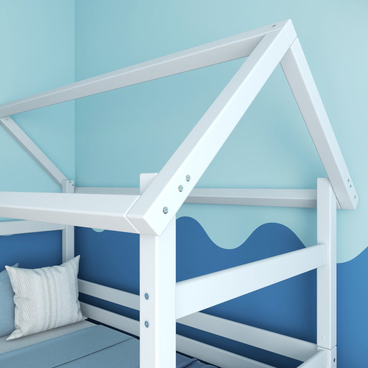 White panel bed. Back rails. House frame