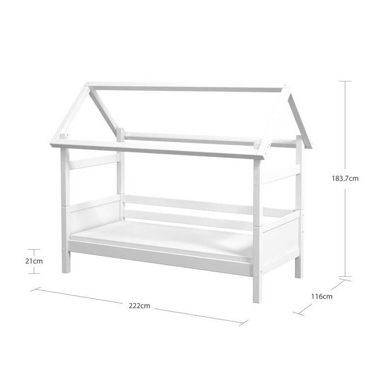 White panel bed. Back rails. House frame