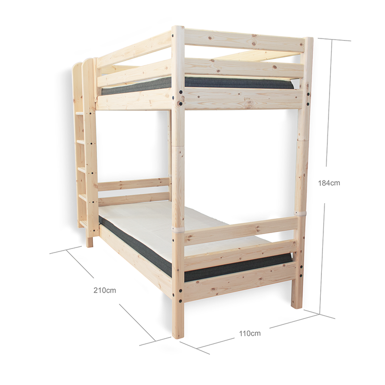 Bunk bed high Straight Ladder Untr. 200x90