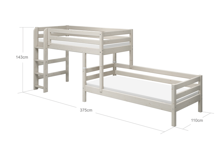 Semi-highslp. Split-angle bunk White 200x90             Line
