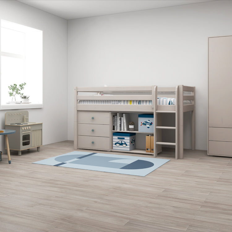 Midsleeper with Str. ladder Grey W. 200x90             Line