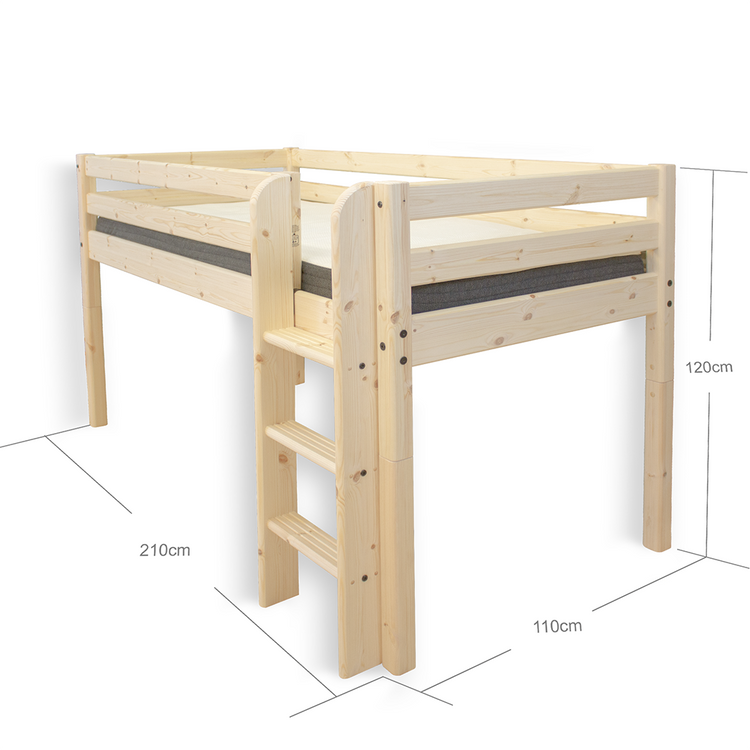 Midsleeper with Str. ladder Untr. 200x90