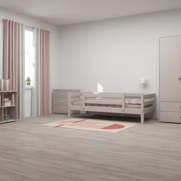 Single bed ½ front-back rails Grey W. 200x90           Line