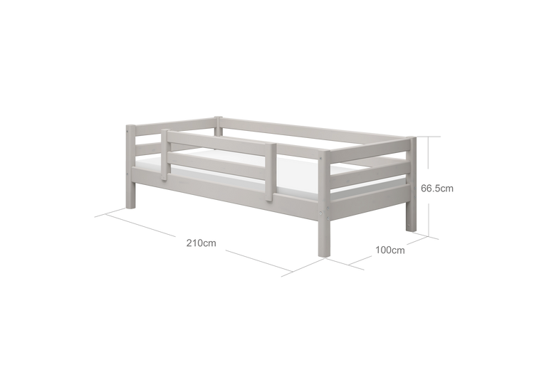 Single bed ½ front-back rails Grey W. 200x90           Line