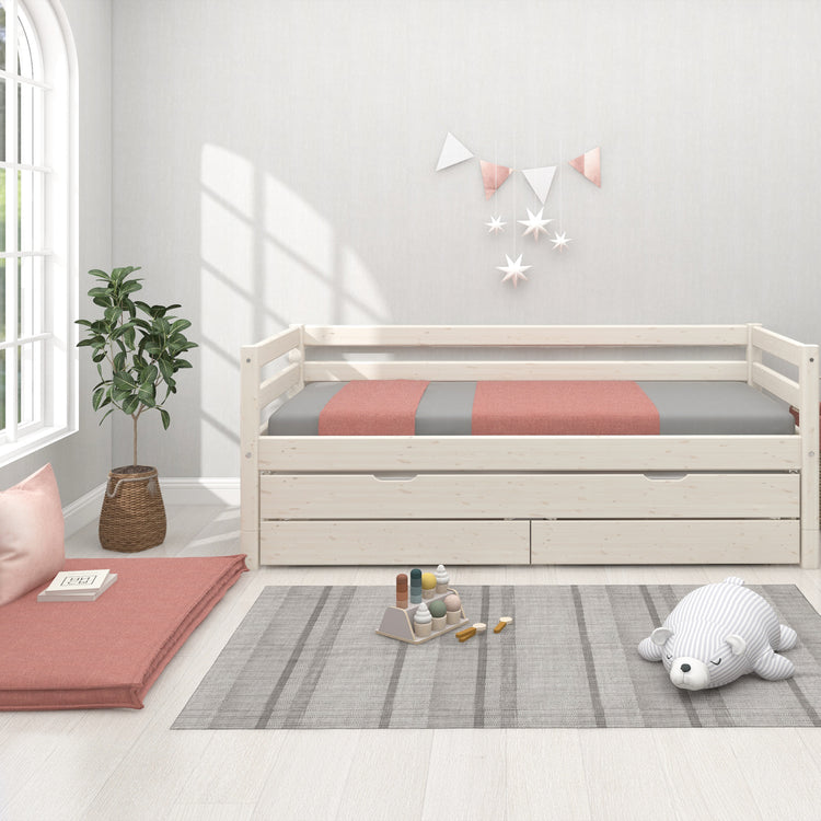 Daybed w. trundle 2 drws. 200x90 White                  Line