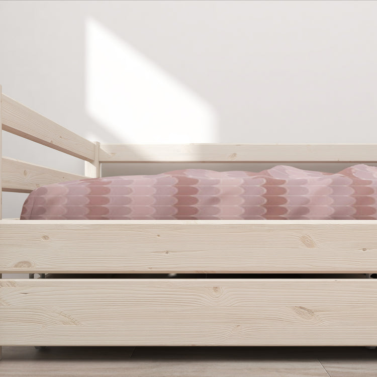 Single bed Slats Rails 2 drws. White 200x90             Line