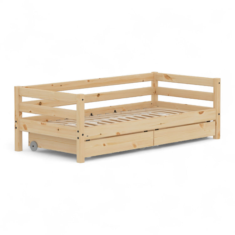 Single bed + safety rails back 200x90 Untr.