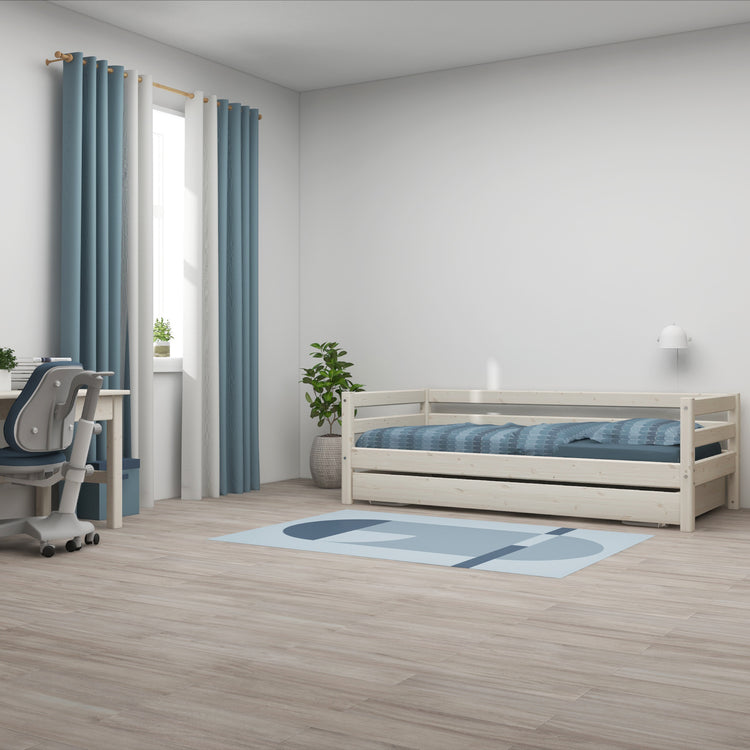 Single bed Slats Rails Guest bed White 200x90          Line